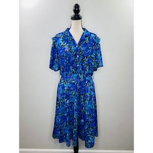 Vintage California Looks Shirt Dress Pockets Womens 16P Casual Chic Mid Size